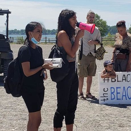 Black Lives Matter on Toronto beach