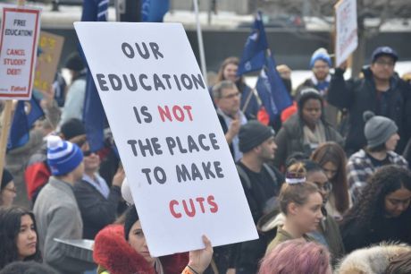 February 4 Toronto rally against cuts to education, photo by  Kevin Taghabon