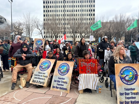 Rally against separation referendum in Edmonton, April 2026