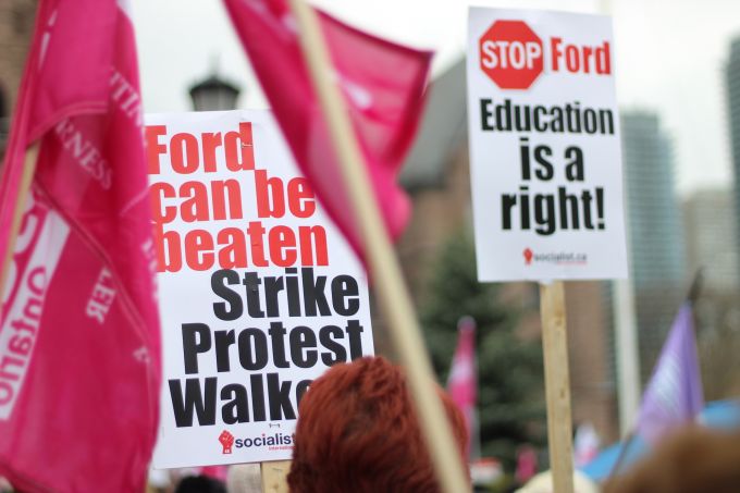 Ford can be beaten - sign at Healthcare rally