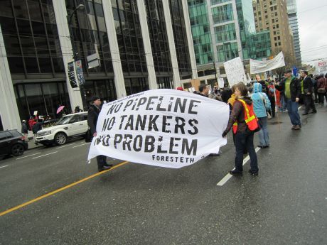 anti-pipeline rally in Vancouver, photo by  Neal Jennings