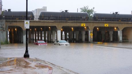 Main St in Winnipeg flooded on August 21