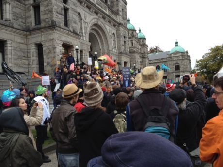 Rally to stop the pipeline in Victoria, BC.
