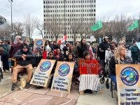 Rally against separation referendum in Edmonton, April 2026