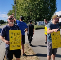 BCGEU workers on strike against wage cuts