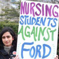 Nursing student against Ford