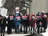 Ottawa teachers and students protest at a recent Tory fund raiser