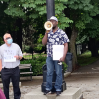 Stanley Edom addresses Black Lives Matter rally in New Westminster, BC
